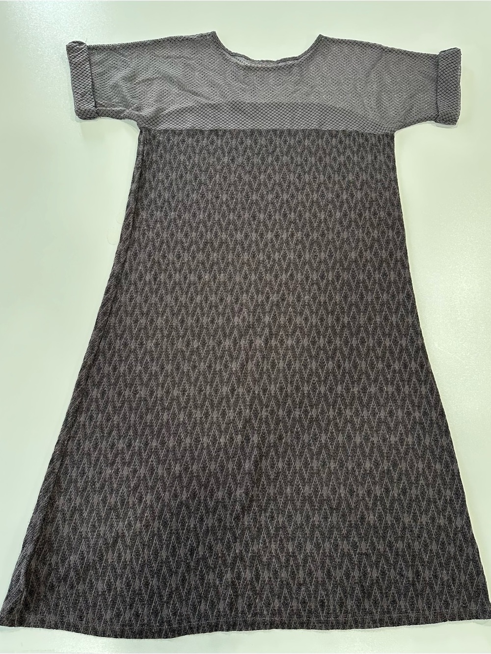 Free People Gray Patterned Knit Mini Dress